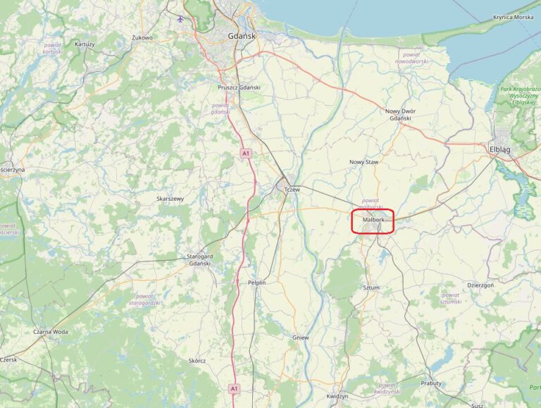 Karte Map Marienburg Malbork Landkarte