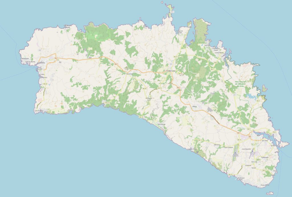 Menorca Karte map Plan Landkarte