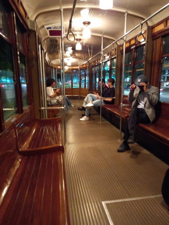 Tram in Mailand nostalgisch Straßenbahn Milano